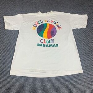 VTG Signal T Shirt Adult‎ XL White World Cruising Club Bahama Single Stitch 90s